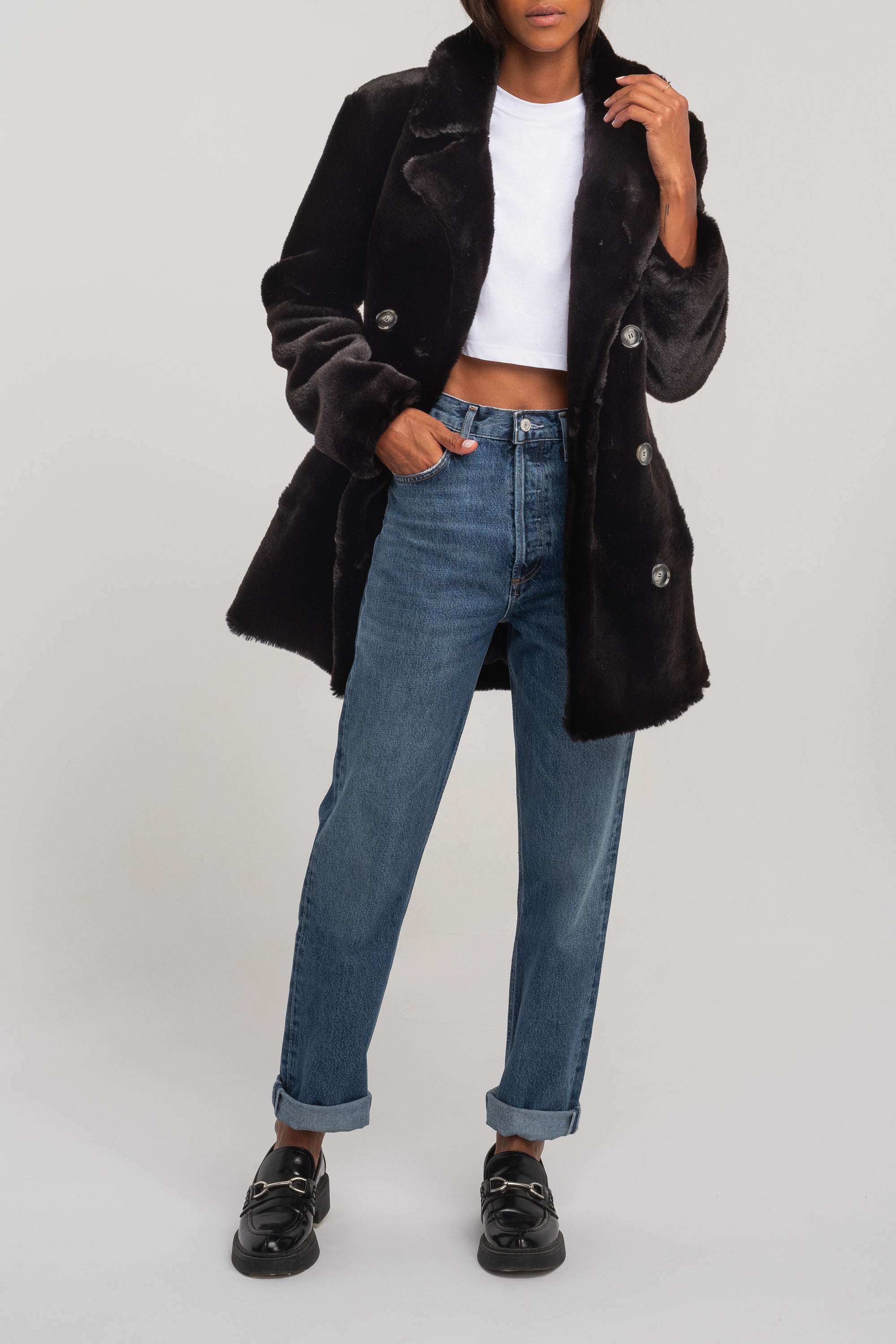 BELTED REGINE COAT BLACK